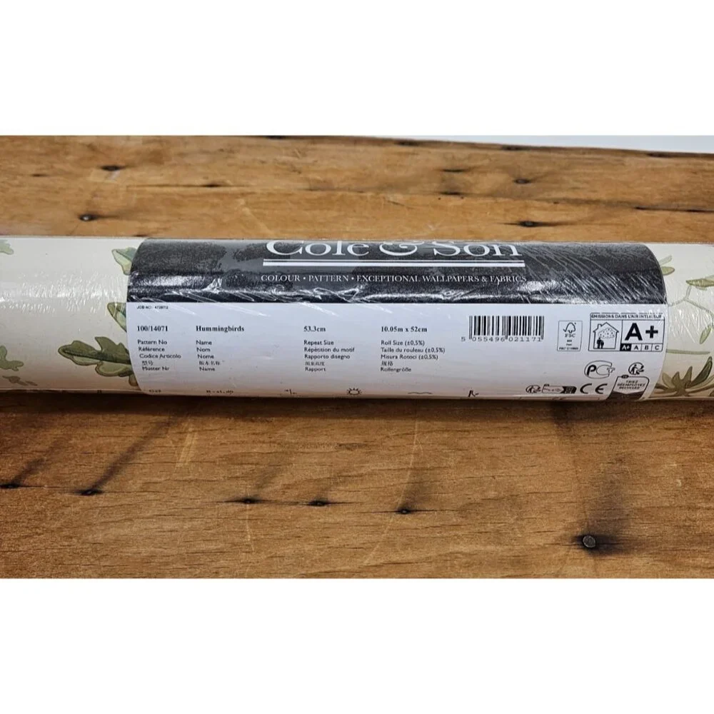 New Cole & Son Hummingbirds Wallpaper 100/14071 10.05m x 52cm Gx2